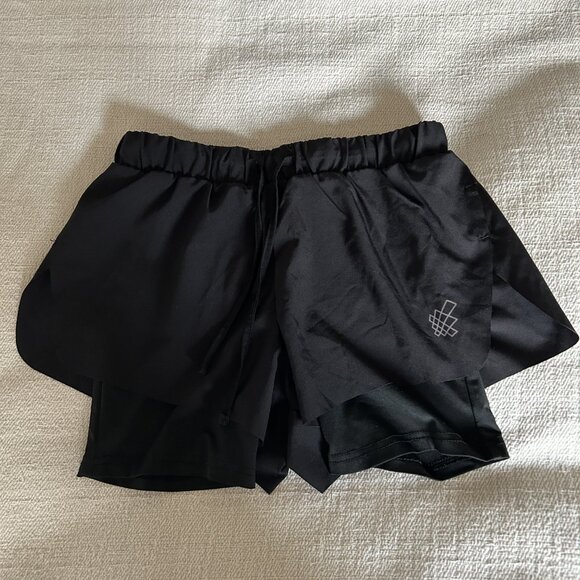 Jed North Black Athletic Double-Layered Running Shorts - Picture 1 of 3